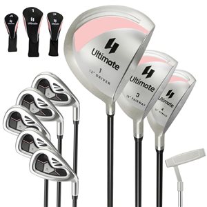 Costway Ultimate 9-Piece Women's Complete Golf Club Set - Right-Handed - Pink