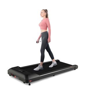Costway 0.6-3.8-mph Walking Pad Under Desk Treadmill w/ Remote Control and LED Display - Black