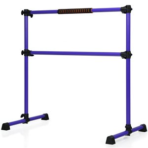 Costway 4-ft Purple Iron Portable Freestanding Double Ballet/Dancing/Stretching Bar - Purple