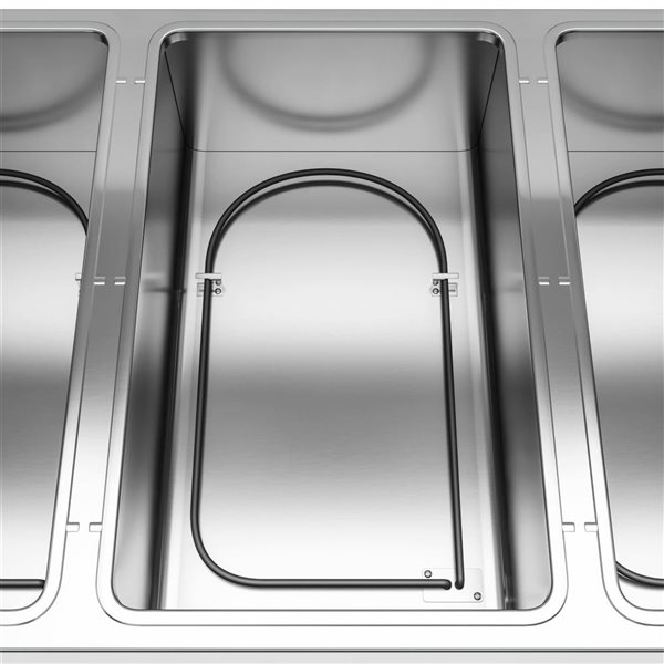 KoolMore 4-Pan Open Well Electric Steam Table w/ Undershelf and Sneeze Guard KM-OWS-4SG