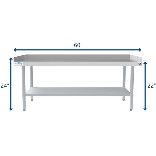 KoolMore 30 x 60-in 16-Gauge Stainless Steel Equipment Stand w/ Galvanized Undershelf
