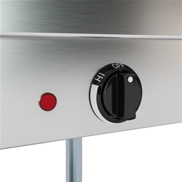 KoolMore 3-Pan Open Well Electric Steam Table w/ Undershelf and Sneeze Guard KM-OWS-3SG