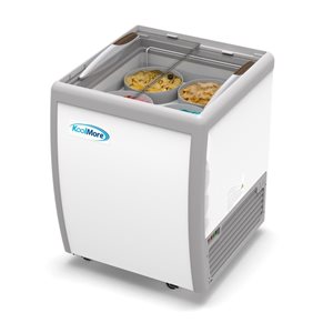KoolMore 26-in 6-ft³ 4-Tub Ice Cream Dipping Cabinet Display Freezer w/ Sliding Glass Door