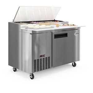 KoolMore 50-in 1-Door Commercial Stainless Steel Pizza Prep Refrigerator