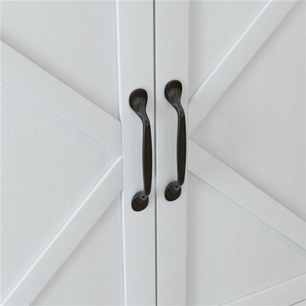 HOMCOM White Buffet Sideboard with Barn Door and Shelf