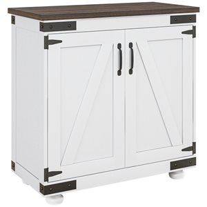 HomCom Buffet Sideboard with Barn Door and Adjustable Shelf