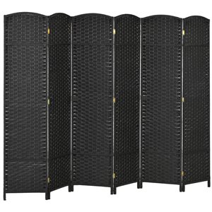 HomCom 5.6-ft Black 6-Panel Folding Room Divider