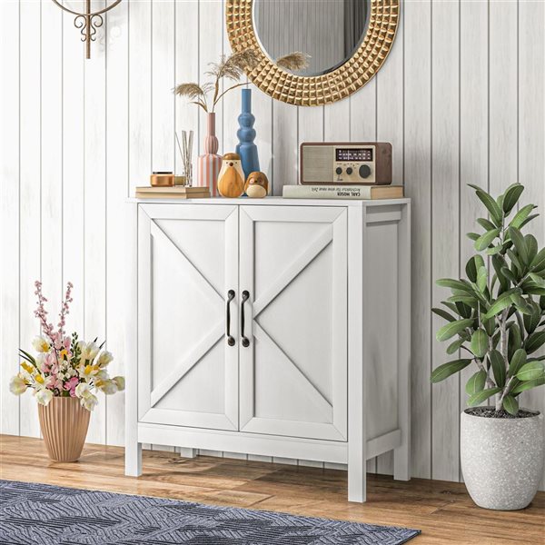HOMCOM White Buffet Sideboard with Adjustable Shelf
