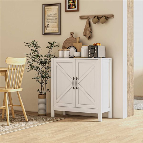 HOMCOM White Buffet Sideboard with Adjustable Shelf