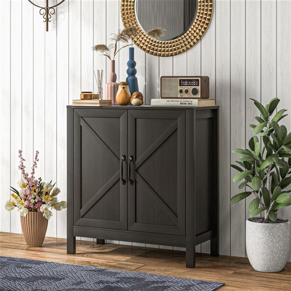 HOMCOM Black Buffet Sideboard with Adjustable Shelf