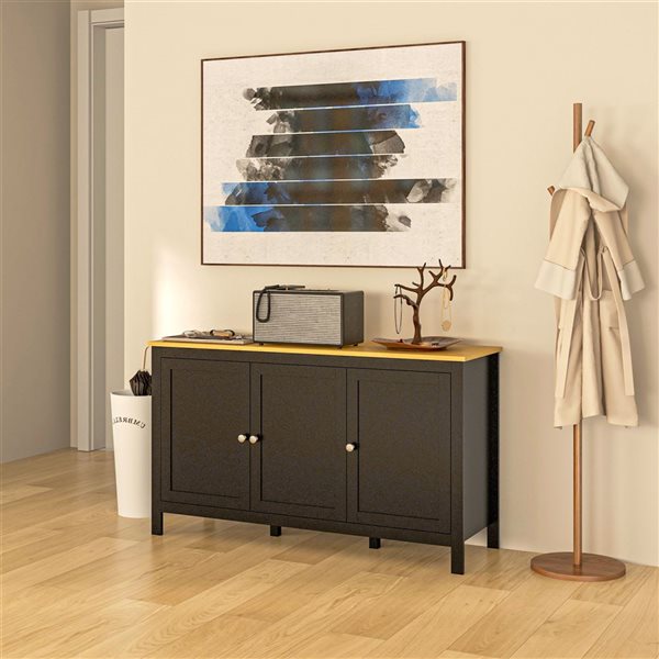HOMCOM Black Storage Cabinet with Doors