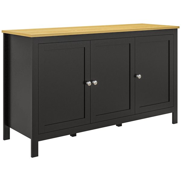 HOMCOM Black Storage Cabinet with Doors