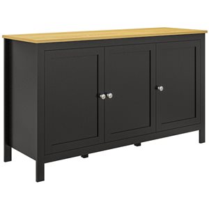 HomCom Black Storage Cabinet with Doors