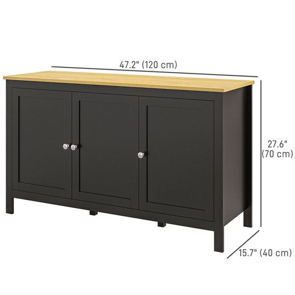 HOMCOM Black Storage Cabinet with Doors
