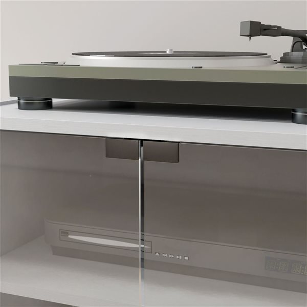 HOMCOM White 5-Tier Media Stand Cabinet with 3-Level Adjustable Shelves