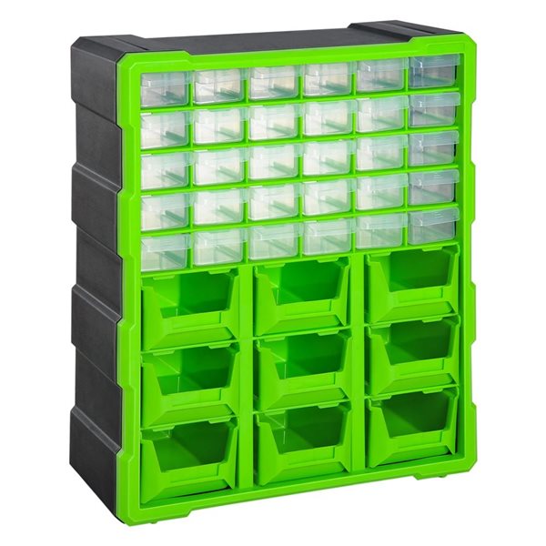 DURHAND Green Plastic 39-Drawer Hardware and Craft Storage Cabinet