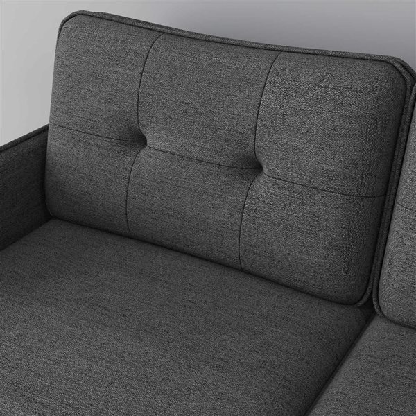 HOMCOM Modern 55-in W Grey Button Tufted Back Loveseat Sofa w/ Steel Legs