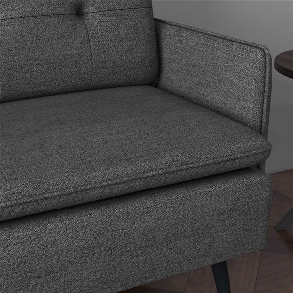 HOMCOM Modern 55-in W Grey Button Tufted Back Loveseat Sofa w/ Steel Legs