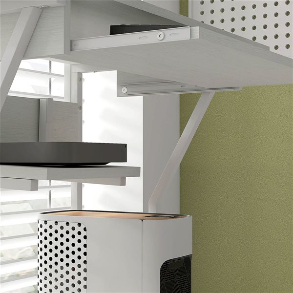 HOMCOM 32-in W White Modern Computer Desk w/ Keyboard Tray Shelf