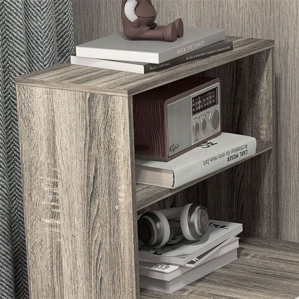 HOMCOM 47-in W Grey Modern Computer Desk w/ 6-Tier Storage Shelves