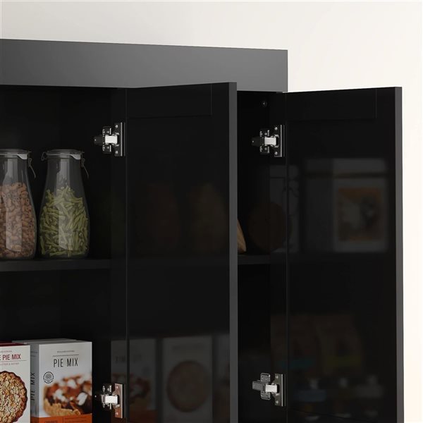 Garde-manger de cuisine HOMCOM noir cadre en composite 71 po h. avec tablette ajustable et tiroir