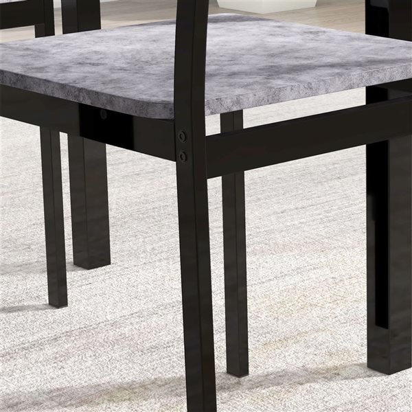 HOMCOM Grey 2-Piece Foldable Dining Set w/ Drop-Leaf Table and Dining Chairs