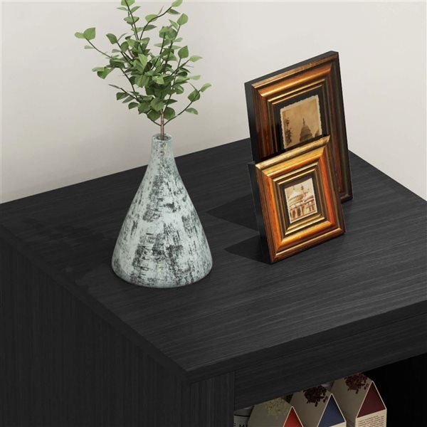 HOMCOM Black Composite Frame 48-in H Kitchen Pantry w/ Adjustable Shelves Single Door