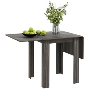 HOMCOM Grey 29.5 H x 55 L x 28-in W Extending Folding Drop Leaf Dining Table