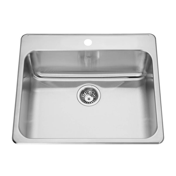 Kindred Steel Queen 25.25 L x 22-in W Drop-in Single Bowl 1-Hole Stainless Steel Kitchen Sink