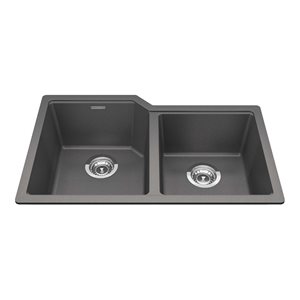 Kindred Granite Series 30.69 L x 19.69-in W Undermount Double Bowl Kitchen Sink - Stone Grey