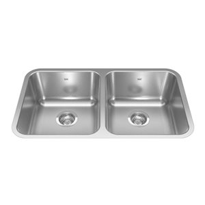 Kindred Reginox 30.88 L x 17.75-in W Undermount Double Bowl Stainless Steel Kitchen Sink