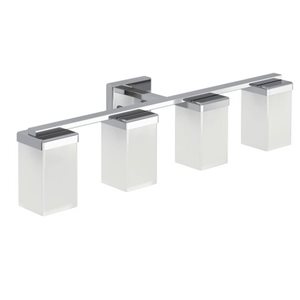 Luminaire à DEL pour meuble-lavabo à 4 lumières 90 degrés de MOEN, chrome poli