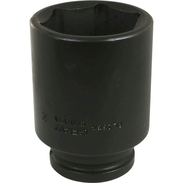 Gray Tools 2-in x 3/4-in Drive 6-Point Standard Deep Black Impact Socket