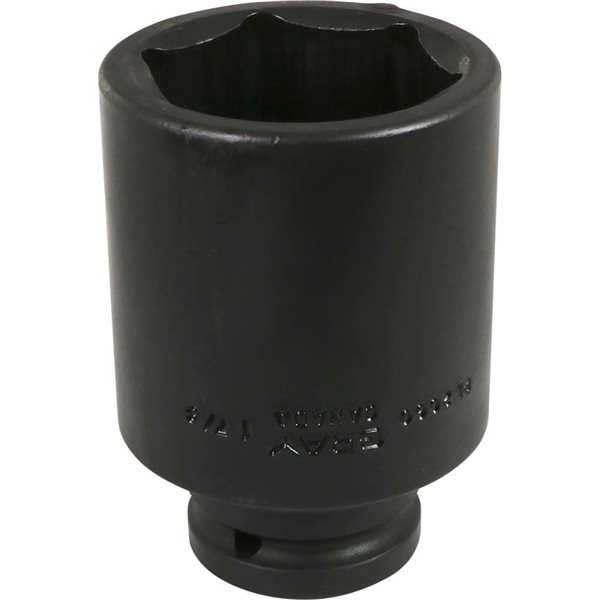Gray Tools 1-7/8-in x 3/4-in Drive 6-Point Standard Deep Black Impact Socket