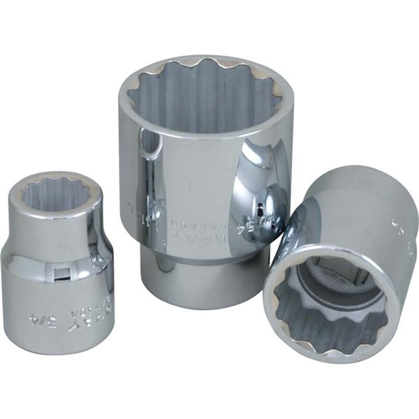 Gray Tools 1-1/16-in x 3/4-in Drive 12-Point Standard Chrome Finish Shallow Socket