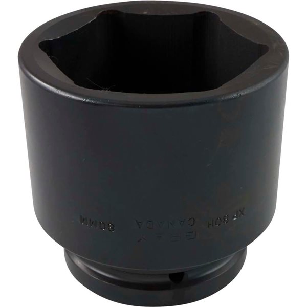 80mm Stack Socket Gray Tools 80 mm x 1-in Drive 6-Point Metric Shallow Impact Socket ...