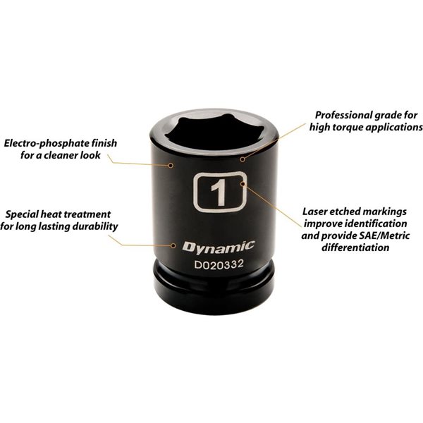 Dynamic Tools 3/4-in Drive 6-Point SAE 2-5/16-in Shallow Impact Socket
