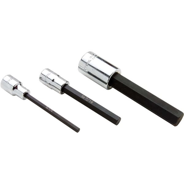 Gray Tools 9/16-in x 1/2-in Drive Extra Long Hex Head Chrome Finish Standard Shallow Socket