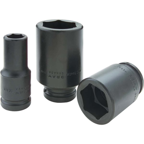 Gray Tools 43 mm x 3/4-in Drive 6-Point Metric Deep Impact Socket