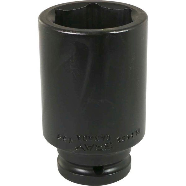 Gray Tools 1-5/8-in x 3/4-in Drive 6-Point Standard Deep Black Impact Socket
