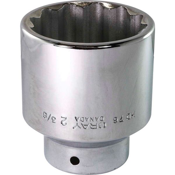 Gray Tools 2-3/8-in x 3/4-in Drive 12-Point Standard Chrome Finish Shallow Socket