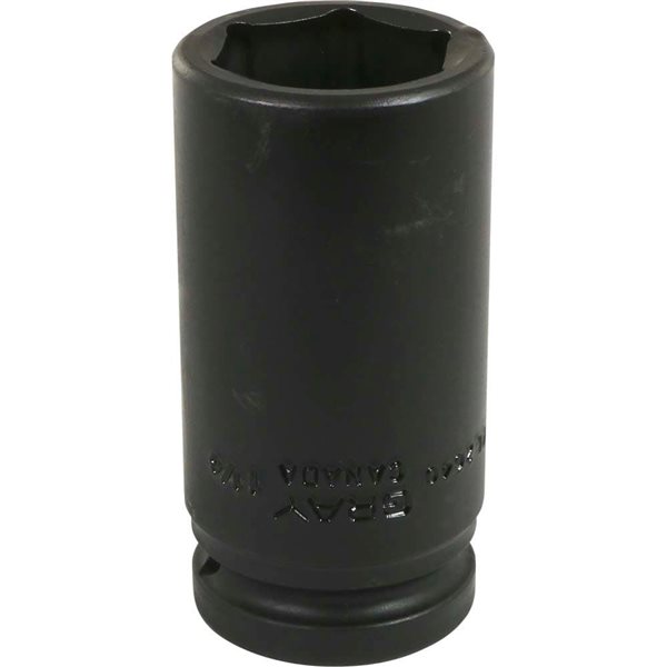 Gray Tools 1-1/4-in x 3/4-in Drive 6-Point Standard Deep Black Impact Socket