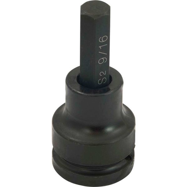 Gray Tools 9/16-in x 3/4-in Drive Standard Hex Head Black Impact Shallow Socket