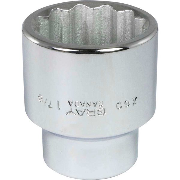 Gray Tools 1-7/8-in x 1-in Drive 12-Point Standard Chrome Finish Shallow Socket