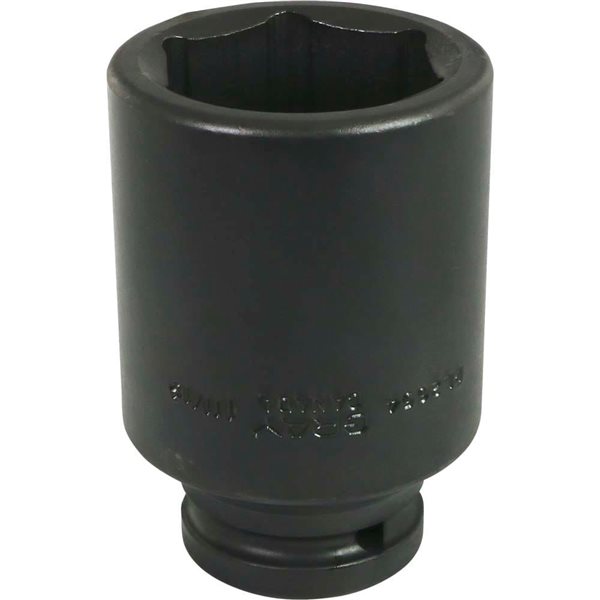 Gray Tools 1-11/16-in x 3/4-in Drive 6-Point Standard Deep Black Impact Socket