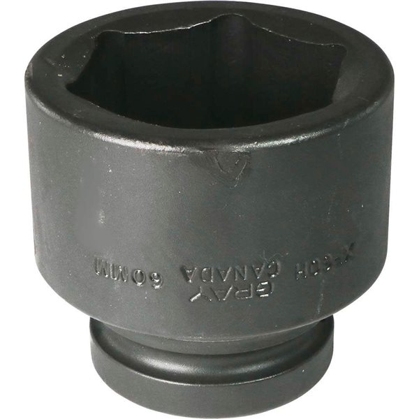 Socket Gray Gray Tools 60 mm x 1-in Drive 6-Point Metric Shallow Impact Socket ...