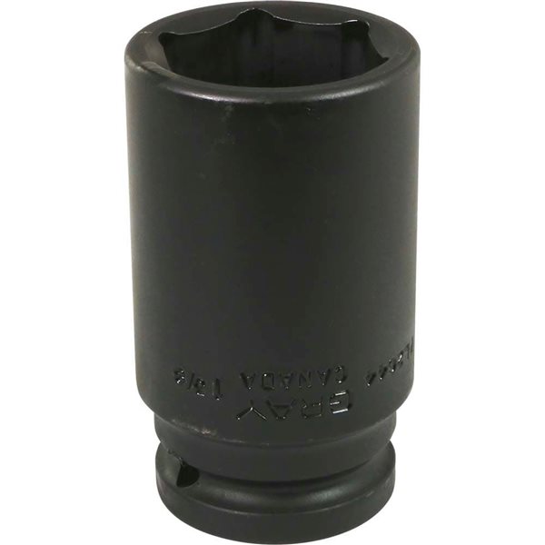 Gray Tools 1-3/8-in x 3/4-in Drive 6-Point Standard Deep Black Impact Socket