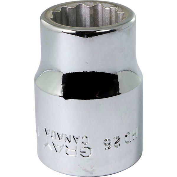 Gray Tools 13/16-in x 3/4-in Drive 12-Point Standard Chrome Finish Shallow Socket
