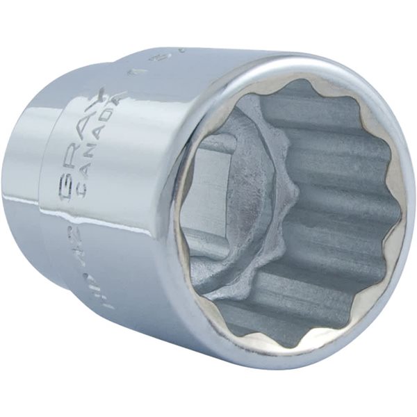 Gray Tools 1-5/16-in x 3/4-in Drive 12-Point Standard Chrome Finish Shallow Socket