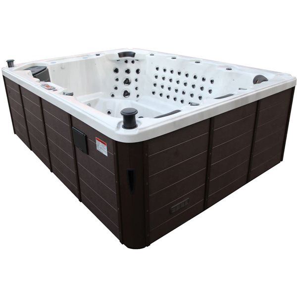 Canadian Spa Company Grand Bend 9-Person 94-Jet Brown/White Rectangle Hot Tub - 10 lights